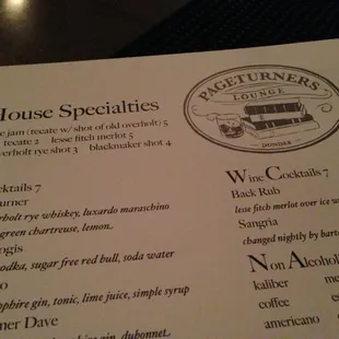 menu