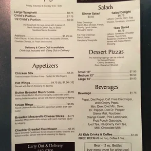 menu