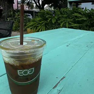 Iced coffee very light on the milk