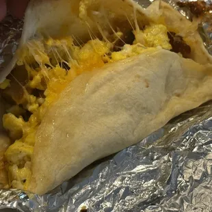Breakfast taco with bacon
