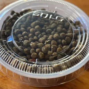 If you're nice to the manager he might give you something So you can feed the fish yourself!