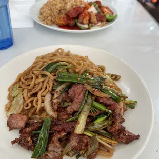 Chow mein &amp; Mongolian beef and Fried Rice and Sweet &amp; Sour Pork.