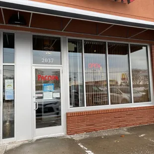 the front of the restaurant