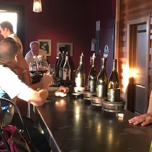 Awesome comfortable bar that has purse hooks!