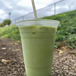 Iced matcha latte