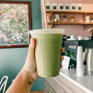 Honey Rose Matcha Latte