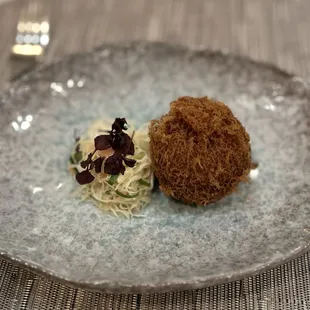 Lamb Taro Puff cumin braised lamb, cabbage, yuzu vinaigrette, micro shiso