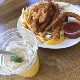 Calamari and Chips Lunch Plate