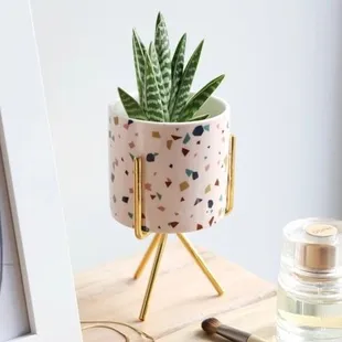 Terrazzo desk planters- so dainty!