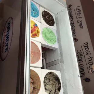 a variety of ice creams