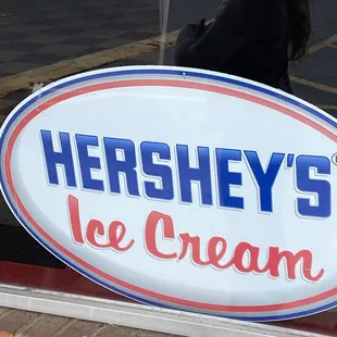 a sign in the window