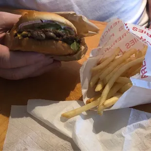 double cheeseburger and large fries, I&apos;m a BIG guy and it was plenty for me