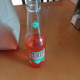 a bottle on a table