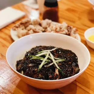 a bowl of food on a table