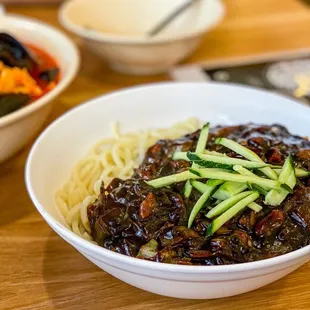 Jjajjangmyeon (Black bean noodle)