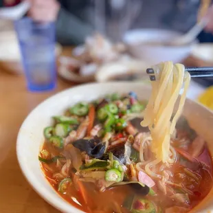 Jjamppong / Spicy Seafood Noodle Soup