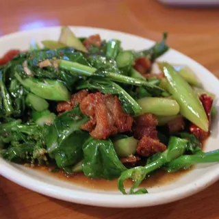 Chinese Broccoli with Crispy Pork