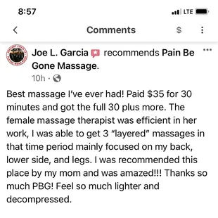 Positive review from one of our clients!
