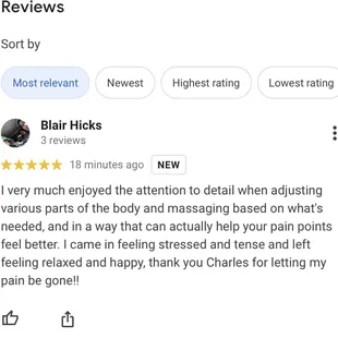 The review we received from one of our clients