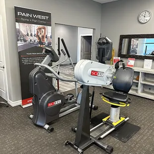 A mix of rehab equipment for to meet each individual patient's needs.