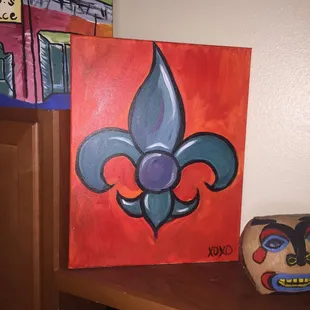 My finished art piece! My friend and I were asked how much did we purchase it for when we left! Lol