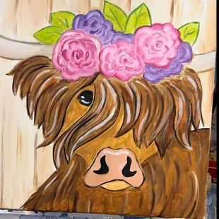 We paint several versions of the Highlander cow!