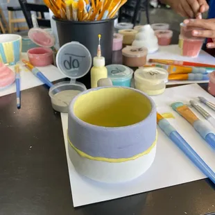 a table full of supplies