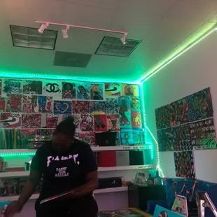 Instructor helping with outlines and finishing touches!