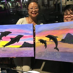 This was my friend&apos;s first time painting and she left really happy with what she did!