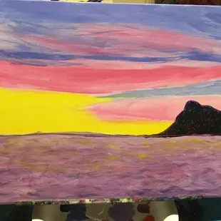 Next add the land and waves.