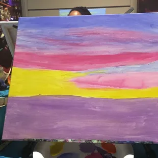 Step 1: Paint the sky and water.