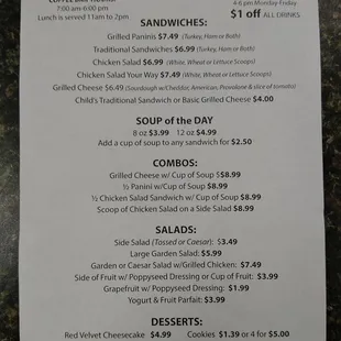 menu
