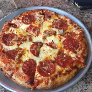 a pepperoni pizza