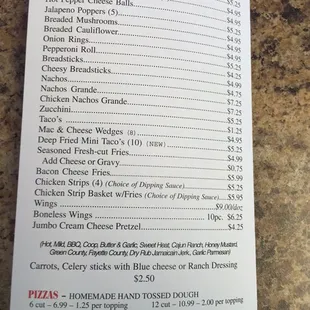 menu