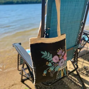 Painted canvas tote