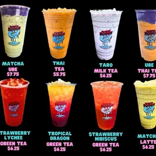 All of our Signature Teas at Painted Dough