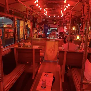 Inside the train car