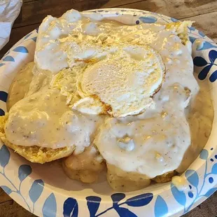 Full biscuit and gravy- $10 with an egg!