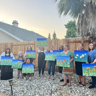 Enjoy a paint and sip painting party at your own home.
Visit paintingandvino.com/private-events/ for more information or to request a quote