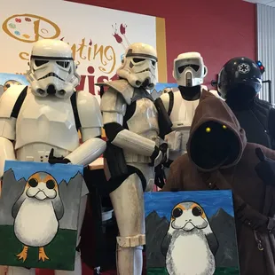 Even our local Star Wars group painted our Porg painting with us!