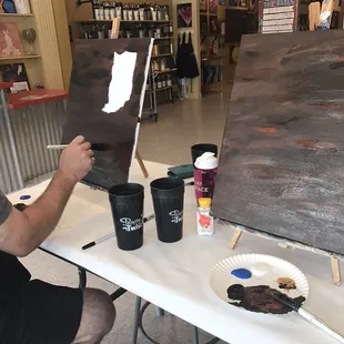 Painting "wood" onto canvas!