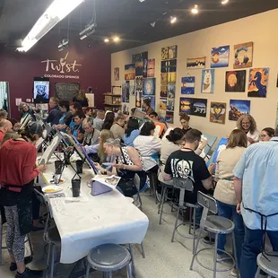 Friday night paint class party
