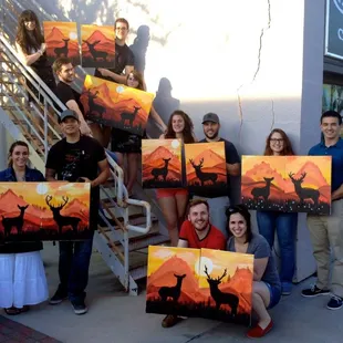 Date Night Idea: look on our Calendar for couples paintings, where you each paint one half of a larger image.