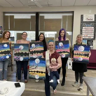 More happy people and their paintings