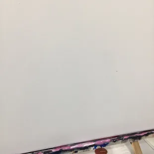 My blank canvas and paints provided.