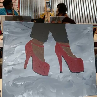 Mixed my red acrylic paint with black for a deeper color.