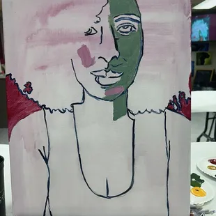 Process of painting self portrait