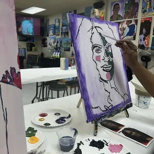 Painting self portrait