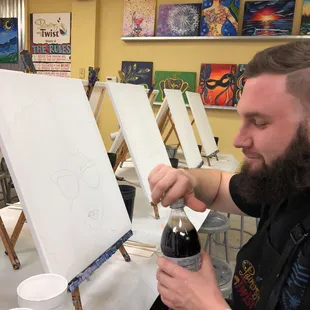 Getting the drinks ready!