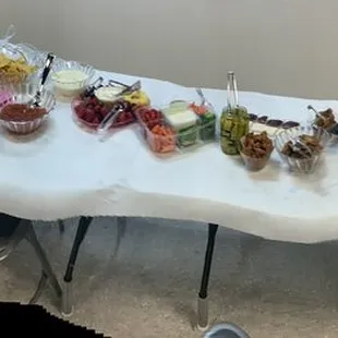 Our snacks we brought for the event.
